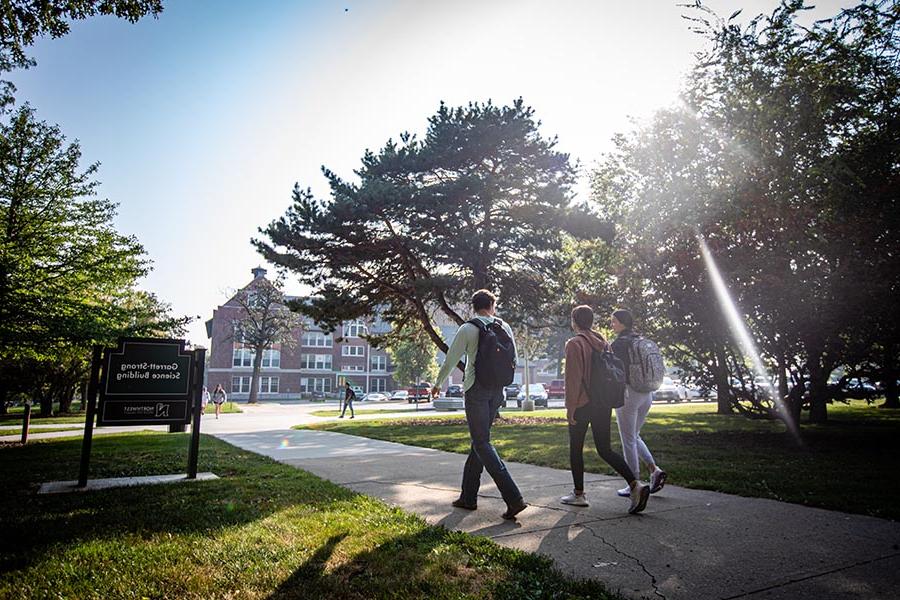 Students walk across the Northwest campus, which also is designated as the Missouri Arboretum. (Photo by Chandu Ravi Krishna/Northwest Missouri State University)